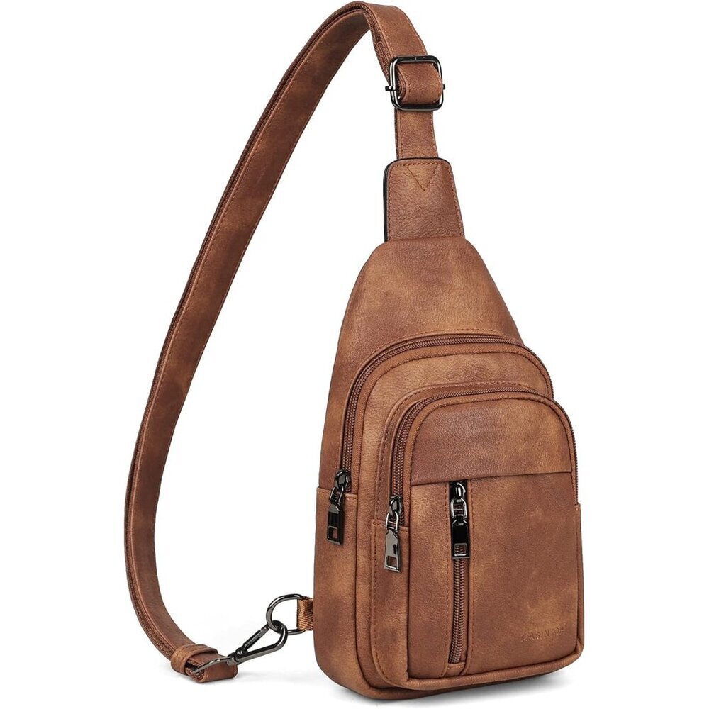 Women Sling Bag Faux Leather Small Crossbody Multi-Function Travel Accessories